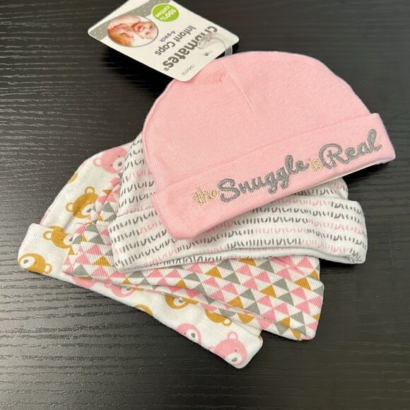 Adorable Girl Cribmates Infant Cap 4-Pack - Picture 2 of 4